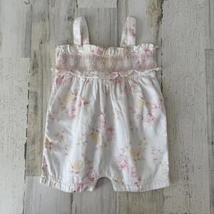 Baby Boutique Girl Size 3-6 Months Floral Smocked Romper
